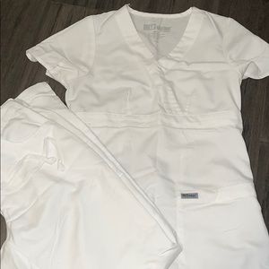 Greys anatomy white scrub set